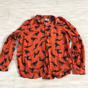 Dog print button up